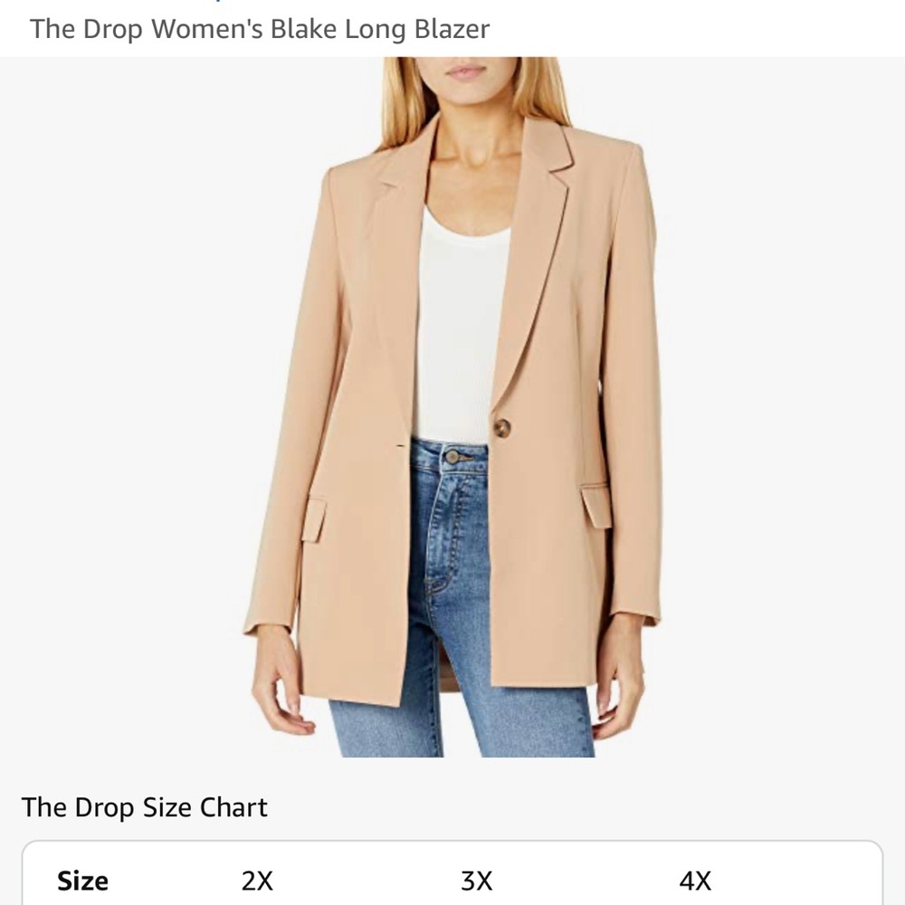 Amazon The Drop Women’s Blake Blazer Beige 3X